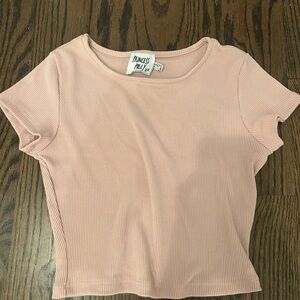 Pink Women's Pink Ribbed Top